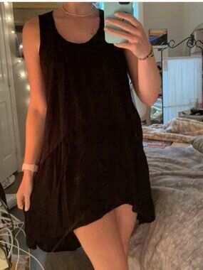 Left of Center black dress high low size S Anthropologie